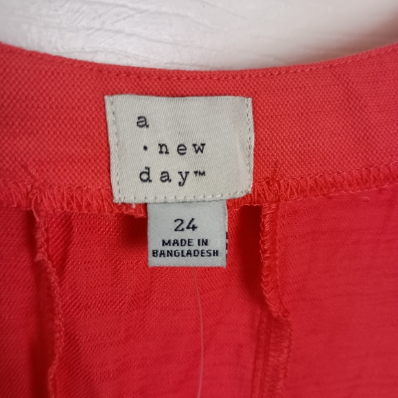 NWT A New Day Coral Sleeveless Cotton Blend Dress Size 24W - Picture 7 of 7